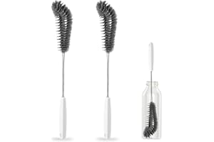 15.7" (40cm) Flexible Long Black Bottle Cleaning Brush for Kitchen and Dining - Perfect for Baby Bottles, Sports Bottles, Gla