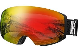 Innerking OTG Ski Goggles, Interchangeable Magnetic Lens Snow Goggles, Anti Fog Snowboard Goggles for Women Men Adult Youth