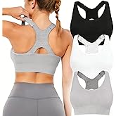 Tmeefee Adjustable Sports Bras for Women: 3 Pack High Support Padded Racerback Sport for Large Bust Workout Running Gym