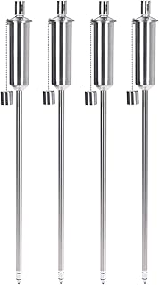 Edelstahl Gartenfackel 4er Set - Höhe 115 cm - rostfreie Öllampe 4 Stück