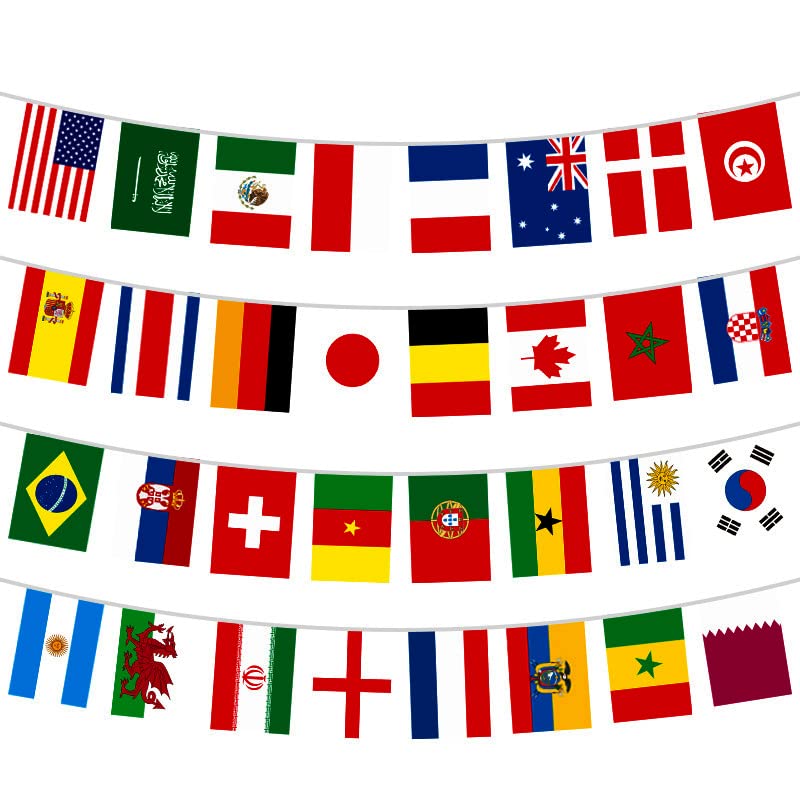 International String Bunting Banner - 10M World Flags with 32 Countries for Commonwealth Games, Olympics and Parties in Gardens and Bars — image 1