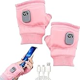 Heated Gloves,Portable Heating Gloves with Digital Display,Smart Thermostatic Heated Fingerless Gloves, 2026 New Rechargeable Fingerless Heated Gloves for Women Men