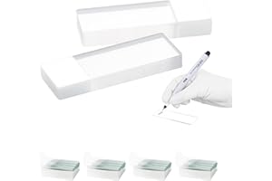 LABINVO Pre-cleaned White Color Frosted Microscope Slide Set, 288Pcs of Dim.75.0X25.0X1.1mm Slides, 45°Corners, Super Grade, Ground Edges, with A Mark Pen, IN-MSP001