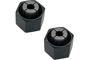 KIMGU 1/4-Inch (6.35mm) Collet and Nut Replacement (2-Pack) - Compatible with Bosch 2610906283 Hitachi 323-293 - Replaces for DeWalt 326286-04