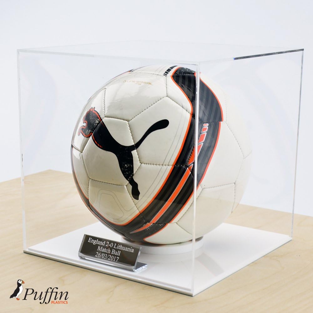 Football Display Case - White Base
