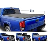 Amazon Com Rugged Liner E Series Hard Folding Truck Bed Tonneau Cover Eh T516 Fits 2016 2021 Toyota Tacoma 5 1 Bed 60 5 Automotive