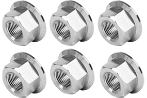 UHDFBDHF 6PCS Titanium DIN6923 M5 M6 M8 M10 M12 M14 Hex Flange Nuts (M14 Pitch 1.25mm)