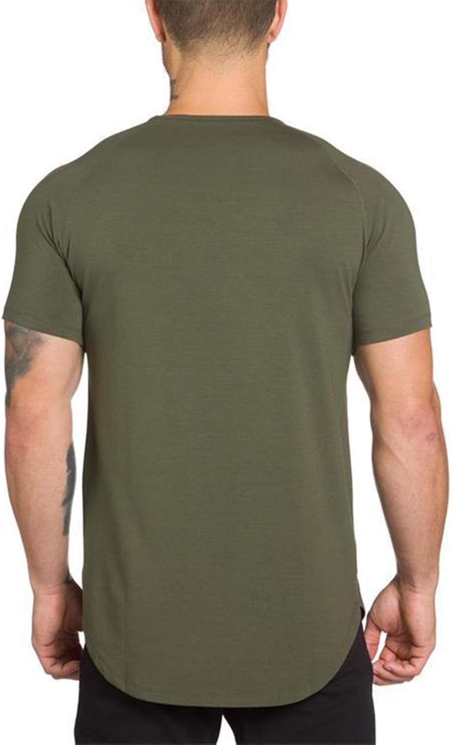 Mens Gym Workout Slim Fit Short Sleeve T-Shirt Cotton Performance Athletic Shirts Running Fitness Tee at  Men’s Clothing store