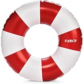 FUNBOY 34" Vintage Red Stripe Kids Pool Float | Inner Tube Swimming Pool Toy, Swim Ring, Pool Lounger, Pool Party &amp; Summer Accessory