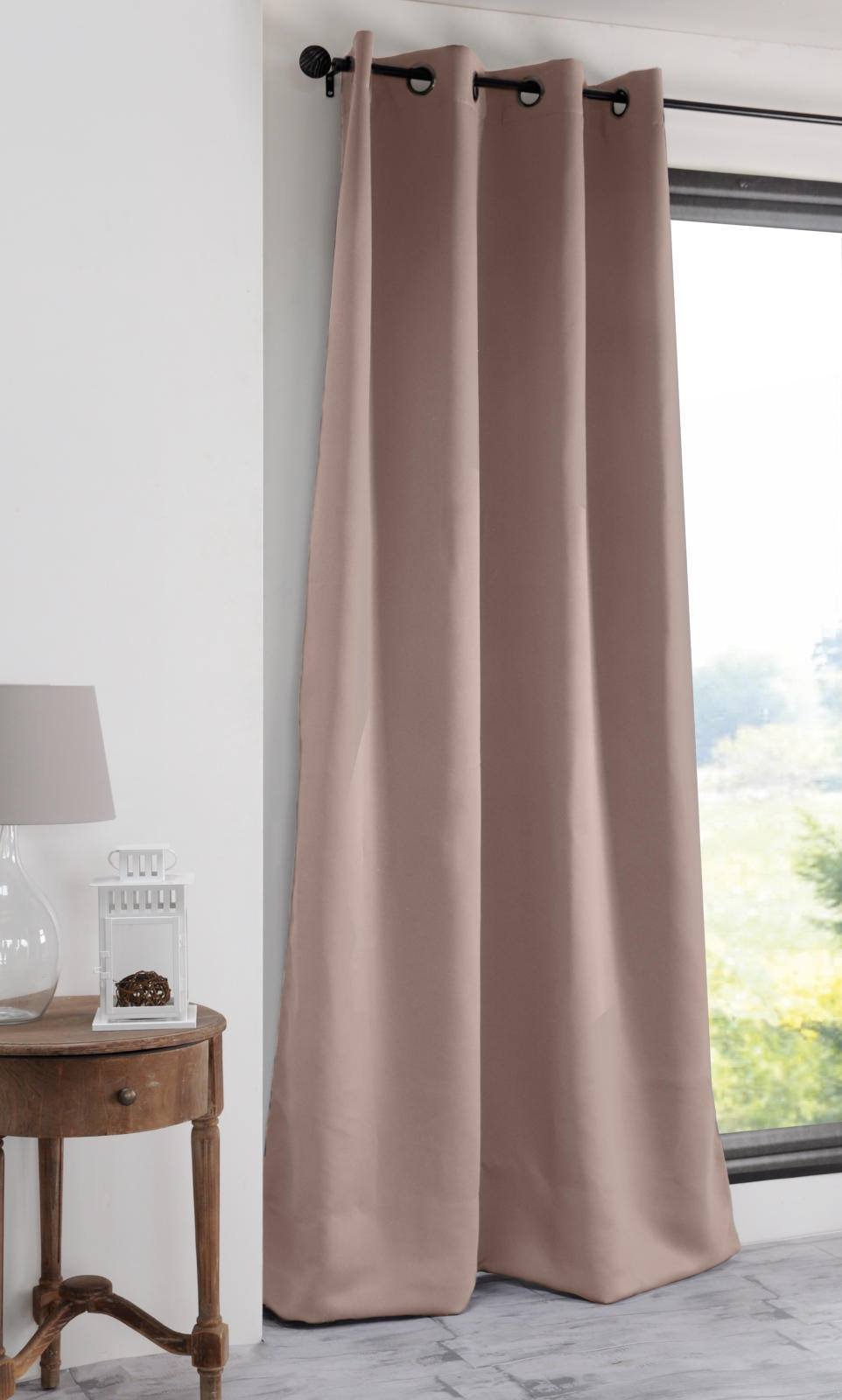 LOVELY CASA Notte Blackout Curtain 140 x 280 cm, Polyester, Powder