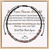 VBWEOI Hug from Heaven Morse Code Bracelet, Until We Meet Again Bracelets, Morse Code Bracelet Gifts to Commemorate Family, Friends, and Pets