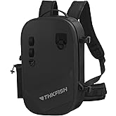 THKFISH IPX8 Waterproof Fishing Backpack with Rod Holder, Lightweight Fishing Sling Bag, Move Freely Fish Gifts for Men