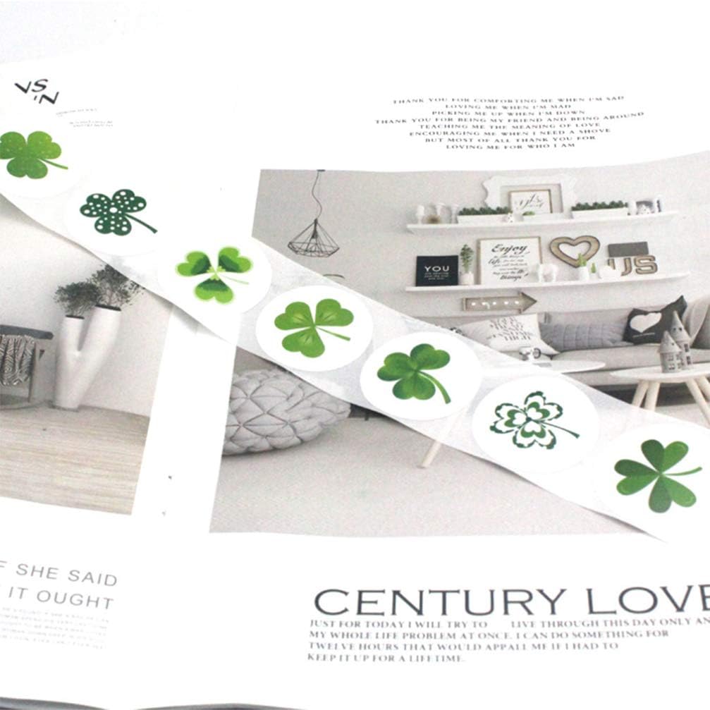 VALICLUD 500pcs St. Patricks Day Stickers Labels Self-Adhesive Shamrock Roll Stickers Thank You Sticker Lucky Clover Ornament Craft for Gifts Presents Wrapping Paper Envelope A - Image 5