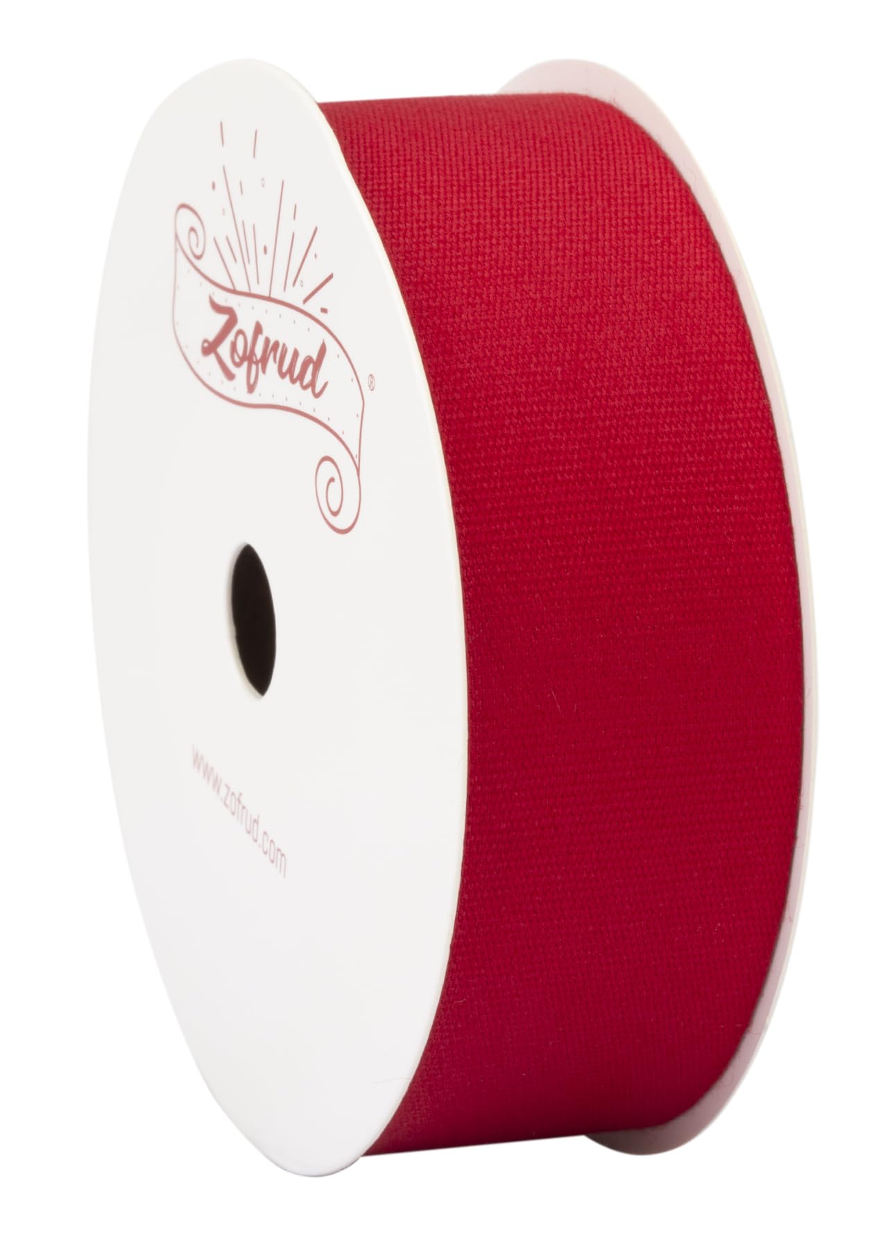 Zofrud Scarlet Cotton Ribbon - 25mm x 9 Meters - Ideal for Gift Wrapping, Sewing, and Crafts