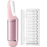 Dermaplane Razor for Women Face, Dermaplaning Tool for Face, Sonic Exfoliation & Peach Fuzz-Hair Removal System with 10 Dermaplaning Blades, Charm Pink