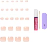Kiss New York CORE Press On Toenails Two of a Kind White Short 26 Nails Glue view 4