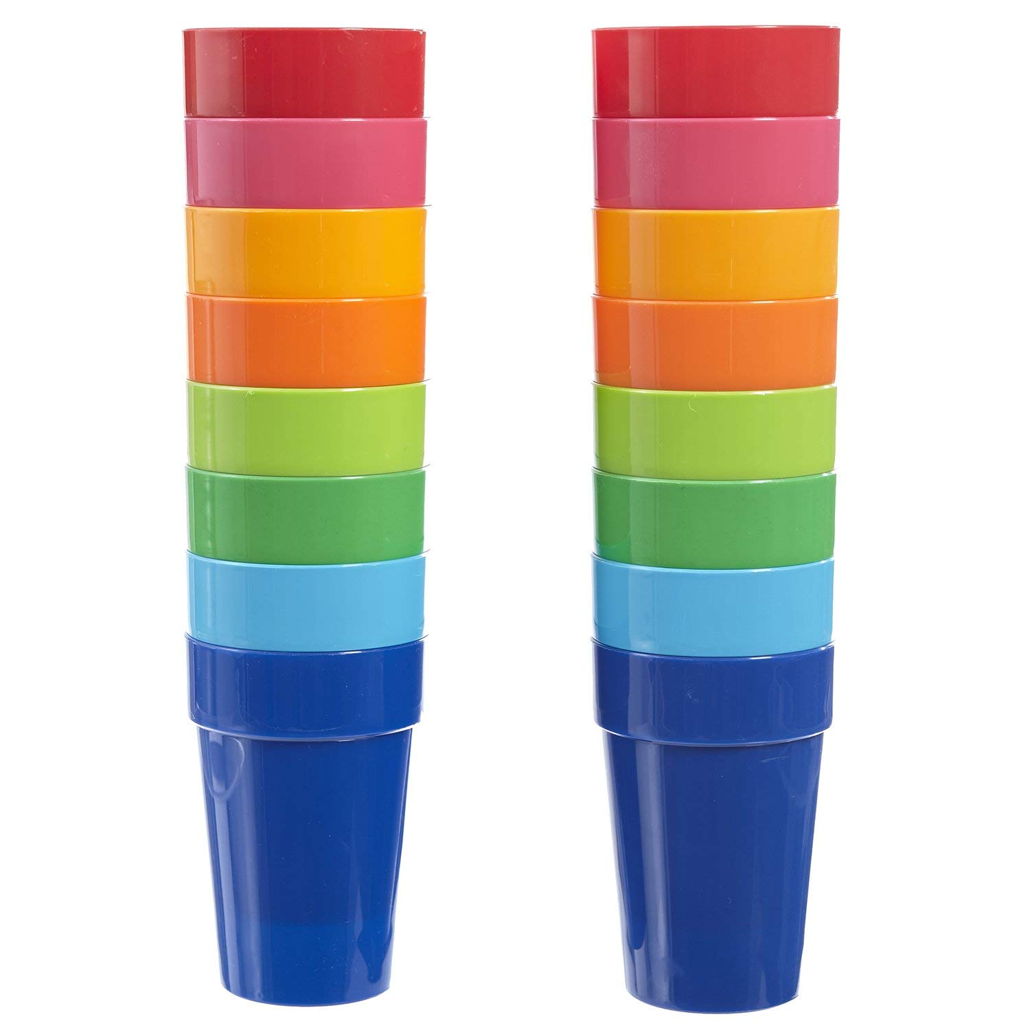 Photo 1 of US Acrylic Spectrum Unbreakable Plastic 10 ounce Stackable Juice Tumblers in 8 Assorted Colors | Set of 16 Kids Drinking Cups | Reusable, BPA-free, Made in the USA, Top-rack Dishwasher Safe