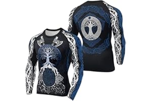 FORMONIES POD Viking Long Sleeve Compression Rash Guard Baselayer Performance Shirts MMA BJJ Jiu Jitsu Training No Gi