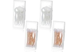 YBEATY 4 Pcs Cotton Swab Holder for Travel Portable Small Dental Floss Picks Case Clear Plastic Buds Storage Containers Box w