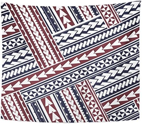 VaryHome Tapestry Blue Aboriginal Maori Style Tribal Design Curl Polynesian Home Decor Wall Hanging for Living Room Bedroom Dorm 50x60 Inches