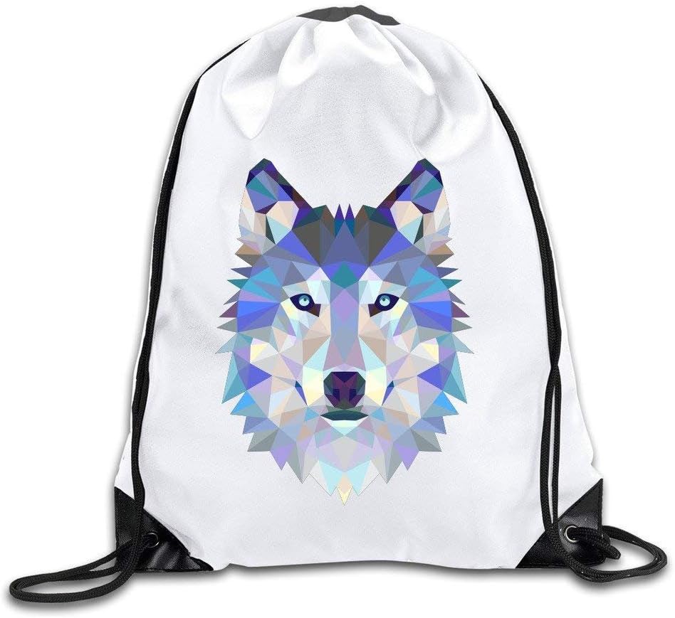 Etryrt Premium Drawstring Gym Bag Rucksack, Triangle Wolf Drawstring Backpack Bag