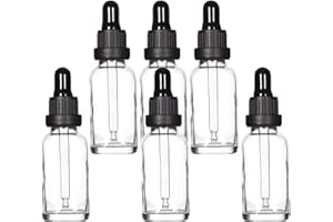 Yizhao 1oz Clear Dropper Bottle, 30ml Glass Tincture Bottle with [Glass Eye Dropper], for Essential Oils,Travel, Aromatherapy