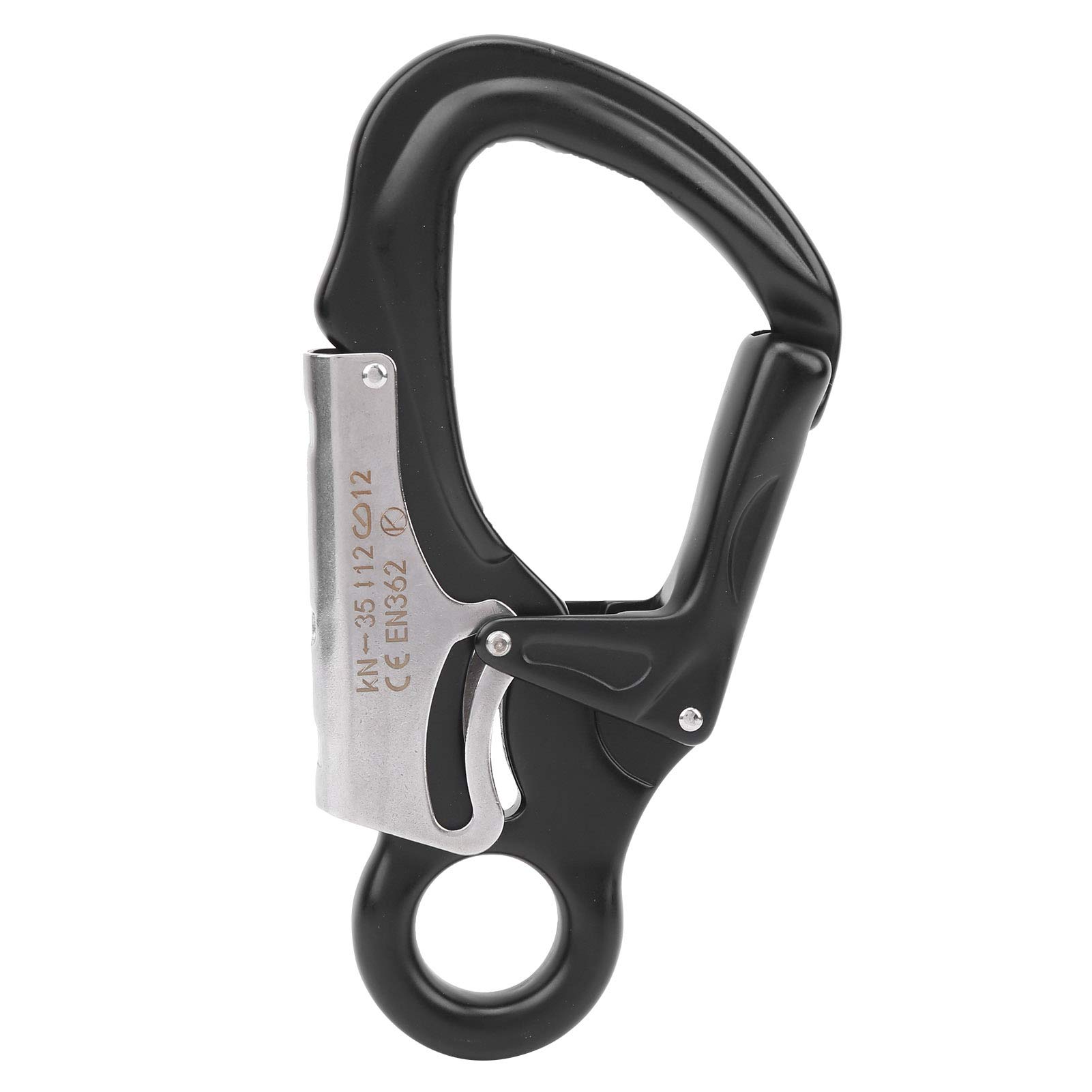 Auto‑Lock D Locking Snap Aluminum Snap Lock Hook Clip D Shape Carabiners Set for Rock Tree Climbing(Black)