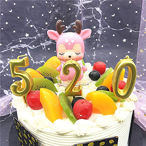ZZPRO 10 PCS Cake Numeral Candles, Birthday Numeral Candles, Number 0-9 Glitter Cake Topper Decoration for Birthday Favor,Party Celebration