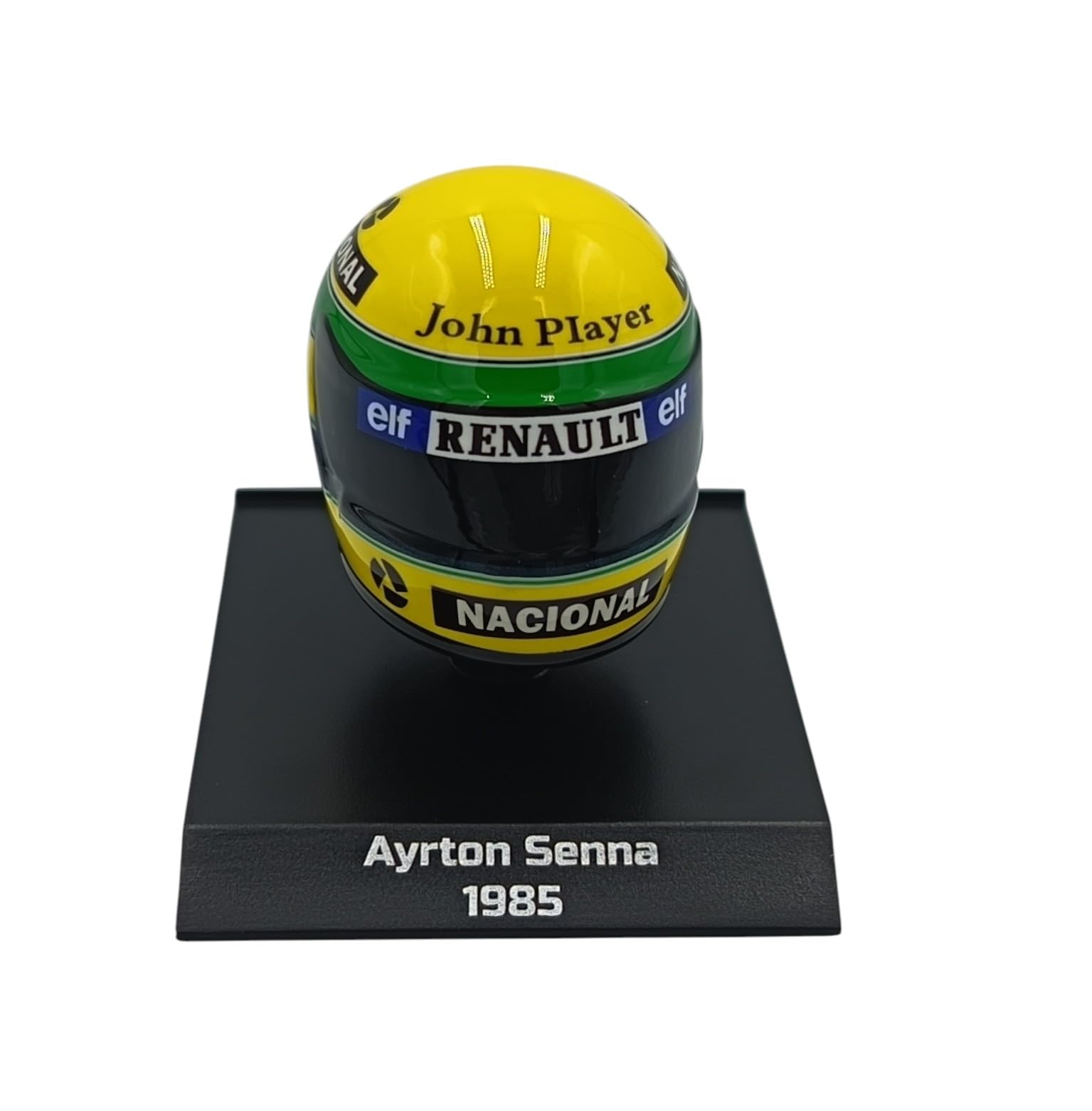 Photo 1 of - Formula 1 Helmet Compatible with Ayrton Senna #12 John Player Team Lotus Formula 1 1985 1:10 Minichamps 388512
