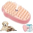 Pink Silicone Steam Brush for Cats & Dogs - 3-in-1 Rechargeable Cat Grooming Brush for Shedding