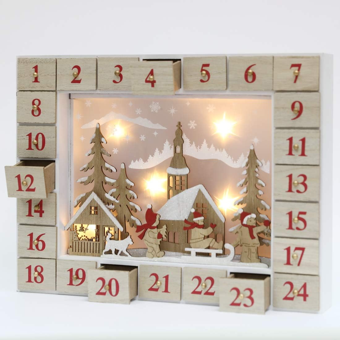 PIONEEREFFORT Christmas Wooden Advent
