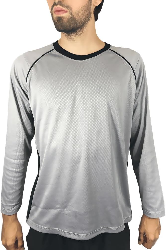Men's Long Sleeve Rashguard Swim Tshirt with UPF 50+ Sun Protection (Small, Grey)