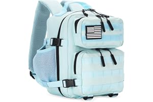 HONGXINGHAI 9L Mini Tactical Backpack for Men and Women, Tactical Backpack Small for Hiking, Small Tactical Bag（Light Blue）