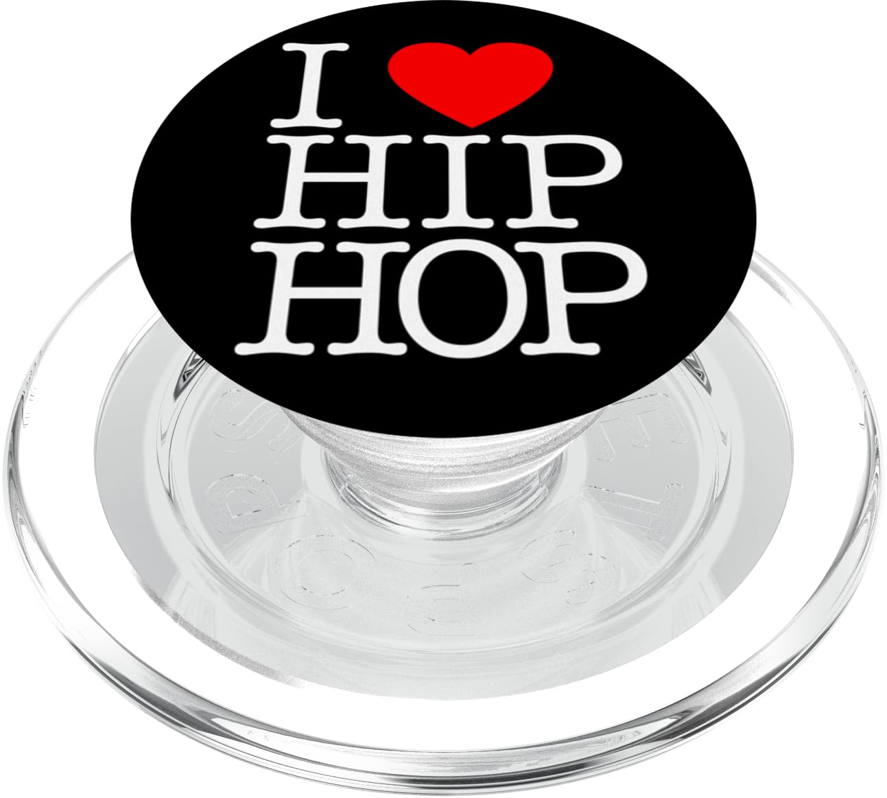 I Love Hip Hop (Heart) - Rap and Hip Hop Fan - Dark Color PopSockets PopGrip for MagSafe