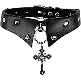JOYMIN Fashion Choker Necklace PU Leather Halloween Collar Necklaces for Women Goth Choker Jewelry Adjustable Punk Collar