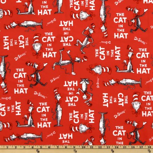 The Cat In The Hat Flannel Book Cover Red Fabric