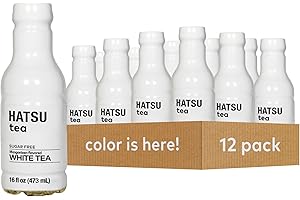 HATSU Sugar-Free White Tea – Mangosteen Blossom Flavor | Low-Calorie Iced Tea | 16.9 fl oz Bottles (Pack of 12)