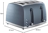 Russell Hobbs Honeycomb 4 Slice Toaster Grey Textured 1500W 6 Browning view 9