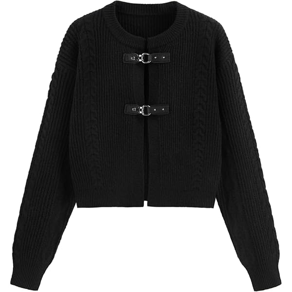 CIDER Zipper Cardigan Sweaters for Women Trendy Stand Collar Rivet