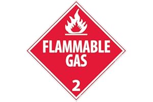 NMC DL46P FLAMMABLE GAS Placard - 10.75 in. x 10.75 in. Diamond PS Vinyl Class 2 Dot Placard Sign with White Text on Red Base