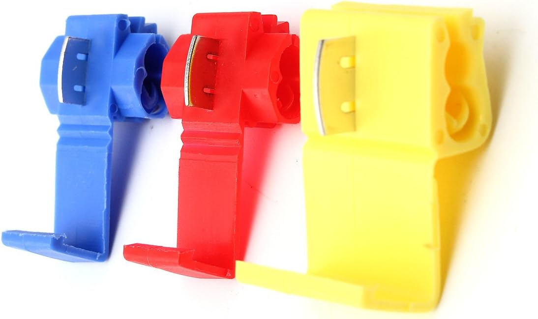KeoKasu - 100 Pcs/Set Electrical Cable Connectors Fast Quick Splice Lock Wire Terminals Crimp 600V