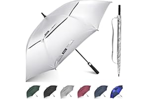 Gonex 54/62/68/72/80 Inch Extra Large Golf Umbrella, Automatic Open Travel Rain Umbrella with Windproof Water Resistant Double Canopy, Oversize Vented Umbrellas for 2-3 Men and UV Protection, Multiple Colors