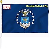 Air Force Flags 3x5 Outdoor Double Sided- United States USAF Military Heavy Duty Flags with 2 Brass Grommets for Outdoor Indoor Wall