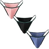 TAPUU Mens G String Underwear, Micro Ice Silk Bikini Briefs