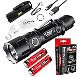 SKYBEN Klarus XT11GT 2000 Lumens CREE XPH35 HD E4 LED 18650 Tactical USB Rechargeable Flashlight with 2X 3100mah Battery,USB Charging Cable,Holster,O-Ring USB Light (XT11GT(2 Battery Pack)