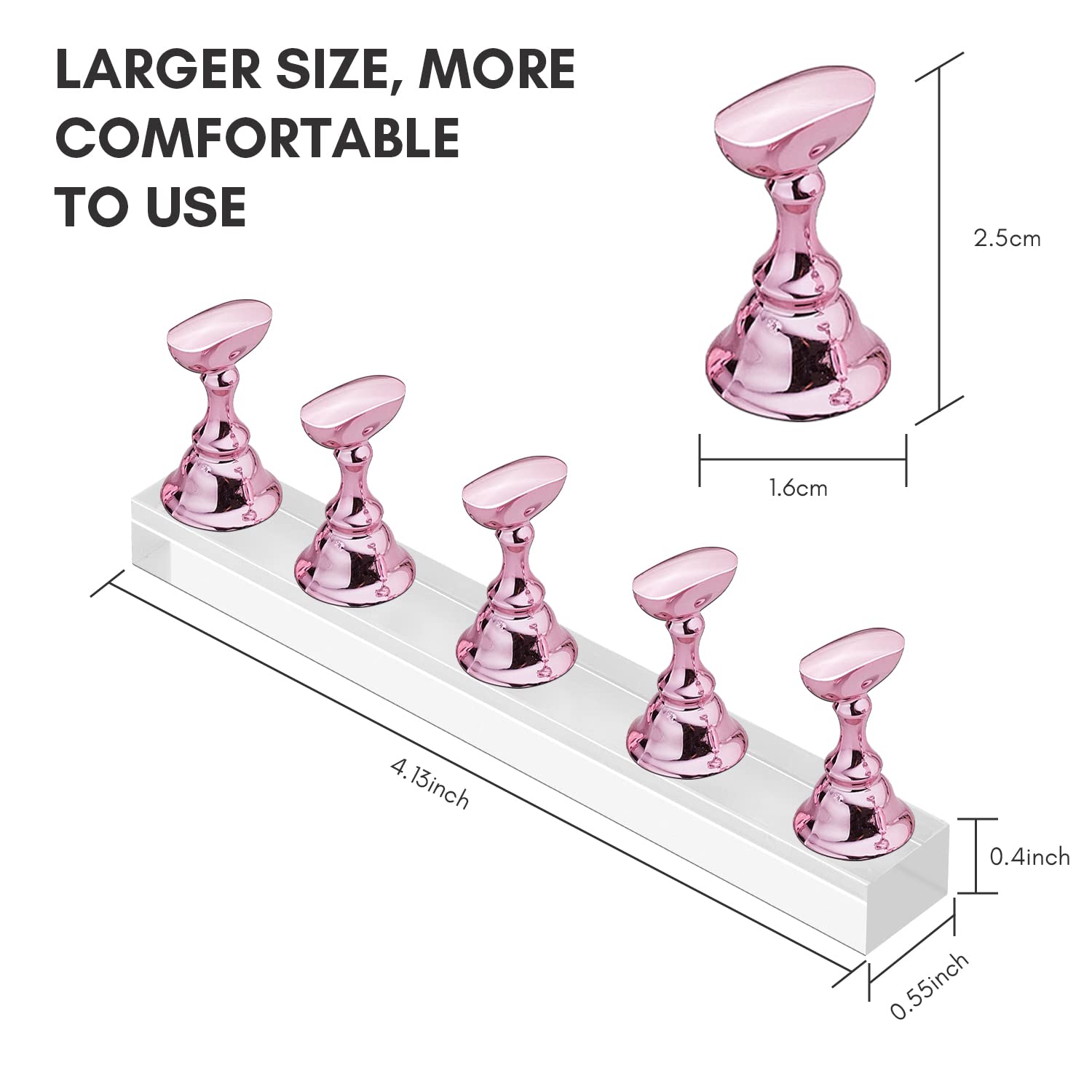 Makartt Nail Stand for Nails Art Display Practice Nail Holder for Painting Nails Stand for False Nail Press On Designs Magnetic Fake Nail Holder with 1M Double-sided Tape For Home DIY Salon Supplies - Image 8