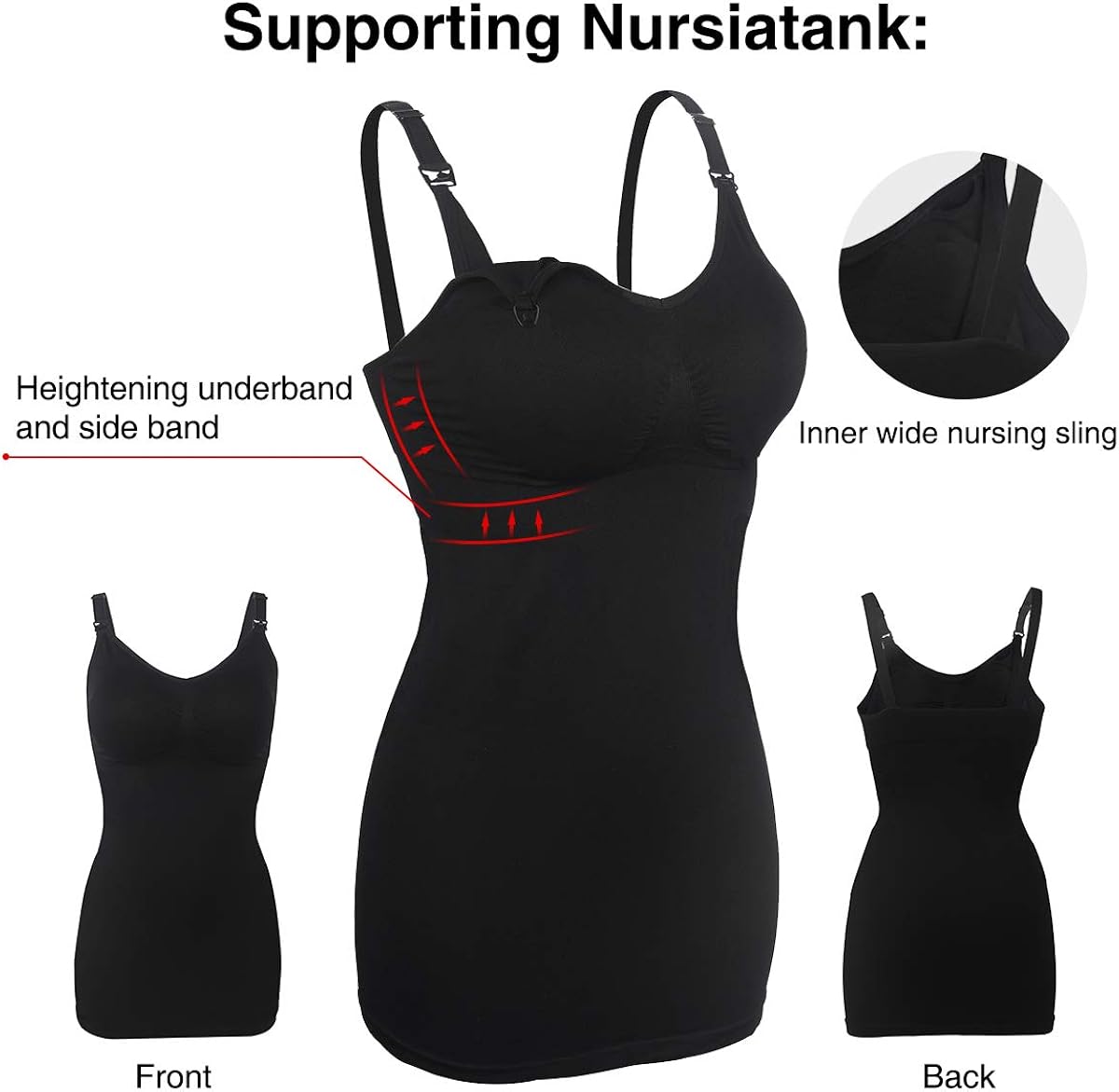 iloveSIA 3PCS Women's Nursing Cami Maternity Breastfeeding Tank Tops at  Women’s Clothing store