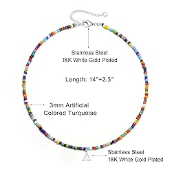 Yoosteel Beaded Initial Necklaces for Girls