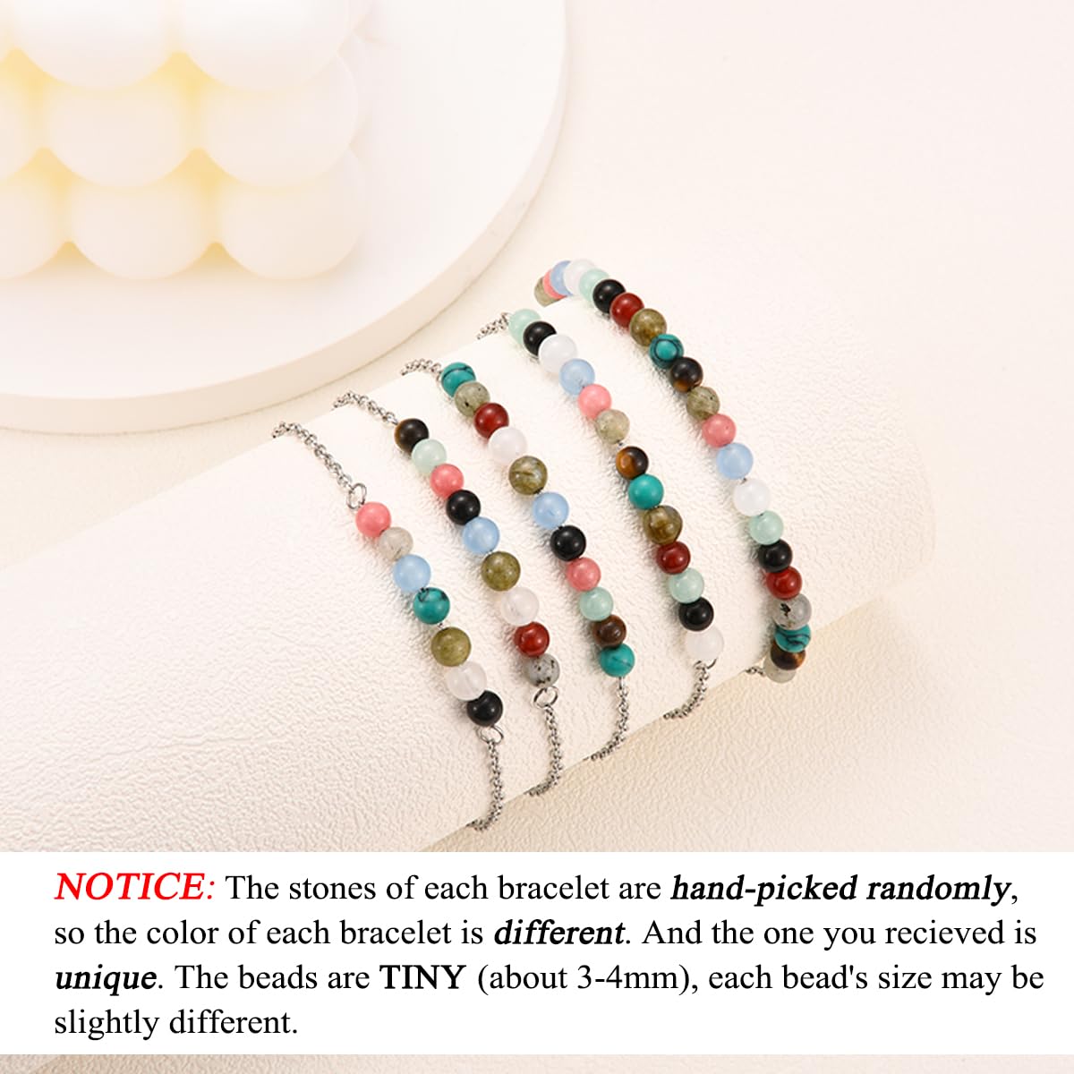 Leyung 6-21 Year Old Birthday Gifts for Girls Women, Tiny Natural Stones Birthday Bracelet Gifts for Daughter Granddaughter Niece with Happy 6th-21st Birthday Card