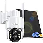 4G LTE Cellular Security Camera, No WiFi Security Camera, 2.5K Solar Camera Outdoor Wireless, Spotlight Color Night Vision, 360° Live View, Motion&Siren Alert, SD/Cloud Storage (Gift SIM Card)